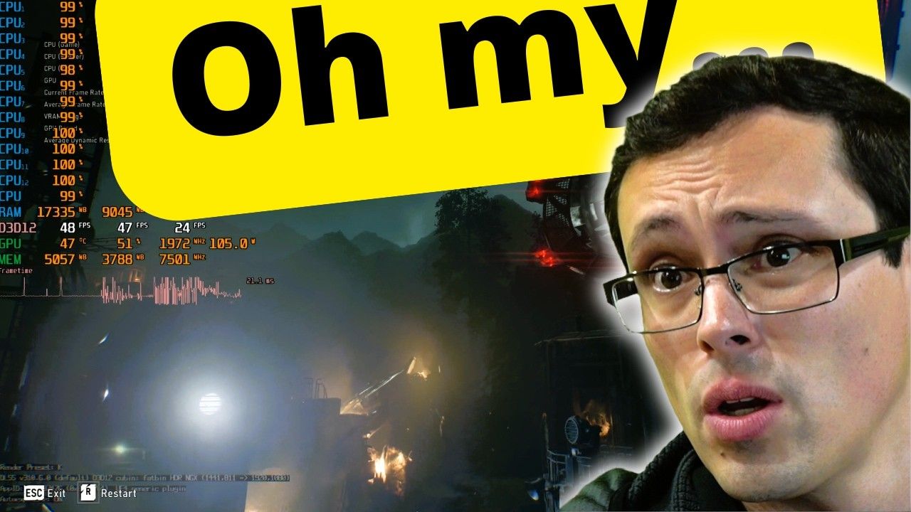 Gears of War E-Day beta stress test CPU GPU overlay 48 FPS