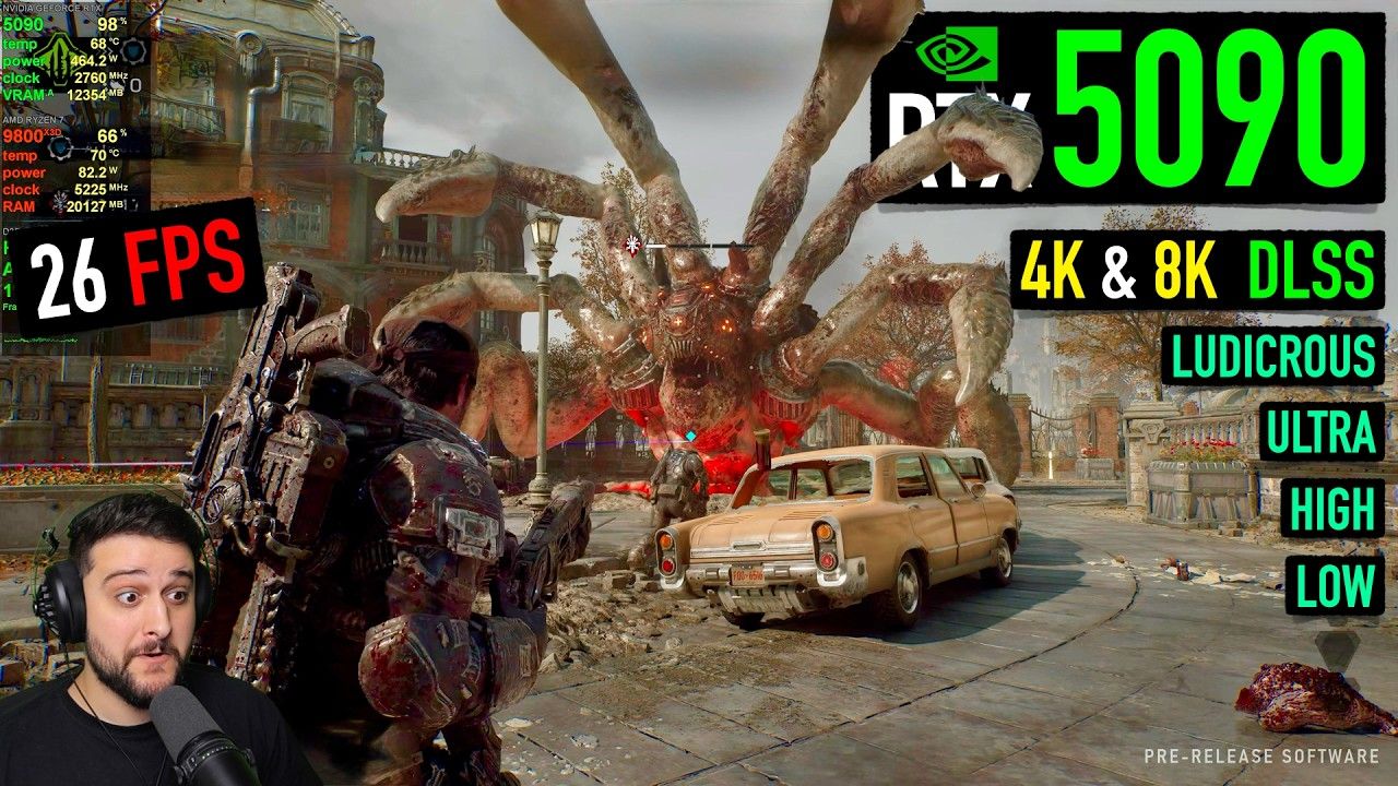 RTX 5090 en 4K Ludicrous dans Gears of War E-Day - 26 FPS