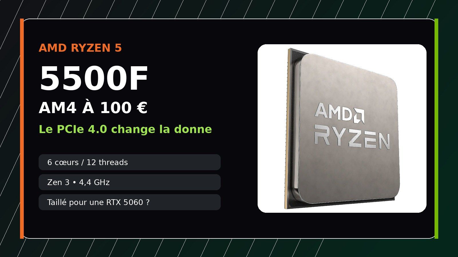 Ryzen 5 5500F: PCIe 4.0, price and RTX 5060