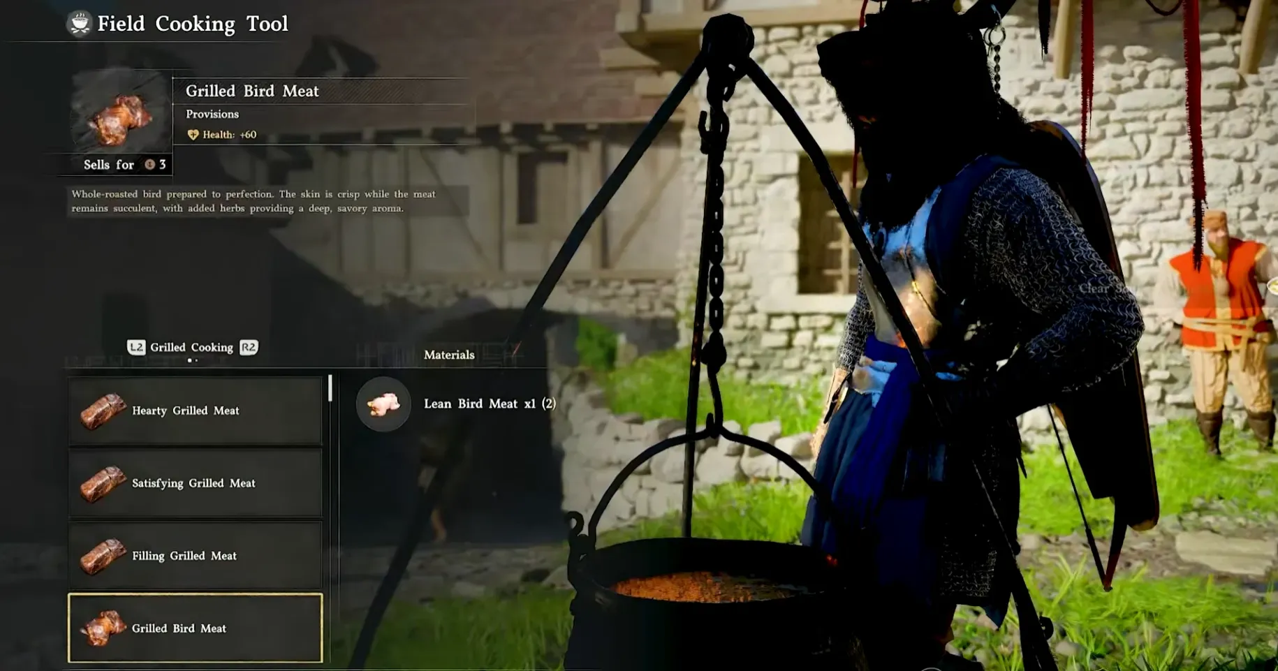Viande d'oiseau grillée dans l'inventaire de Crimson Desert