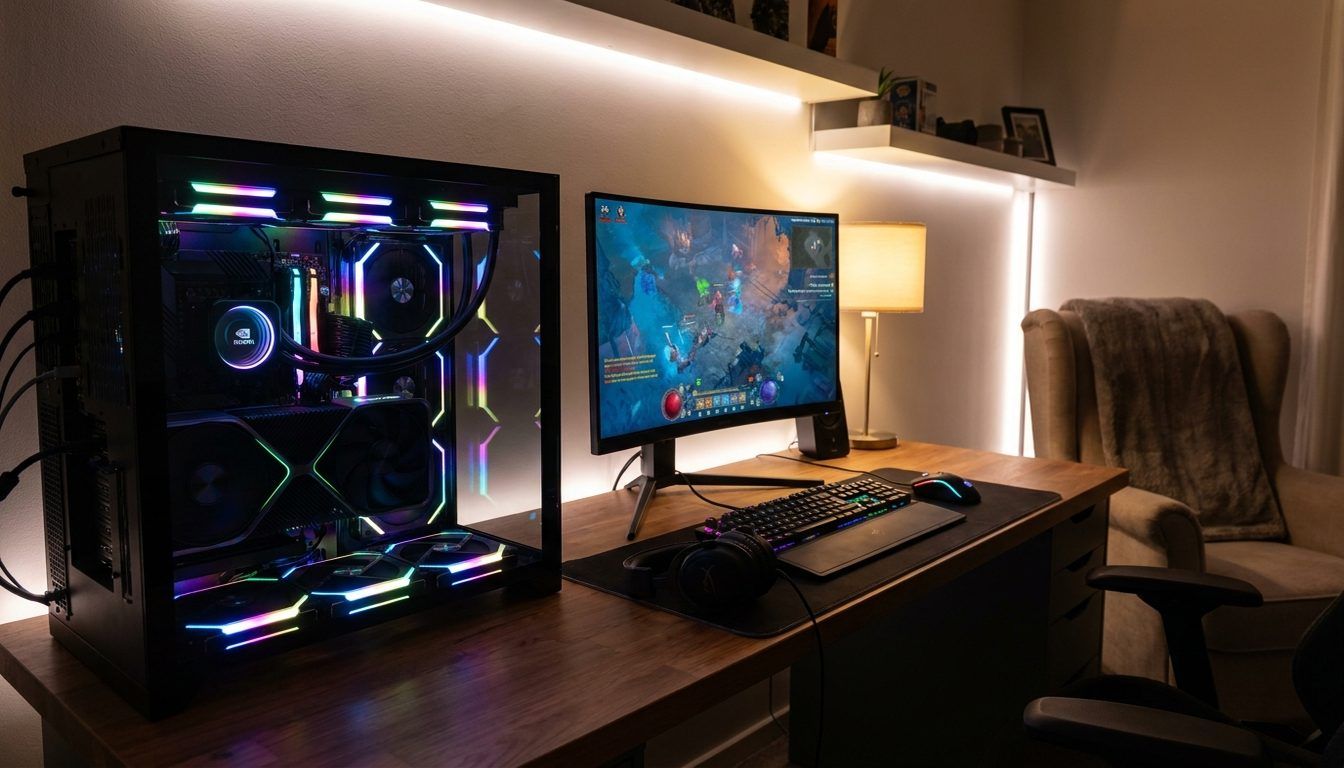 Setup gaming PC avec carte graphique été 2026