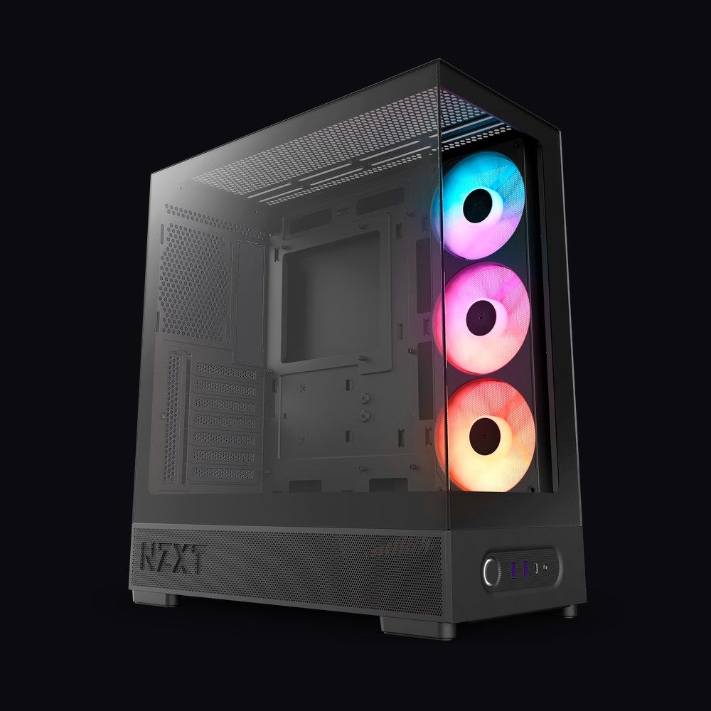 NZXT S5 RGB Mid Tower ATX RGB Tempered Glass Black CC-S51FB-01