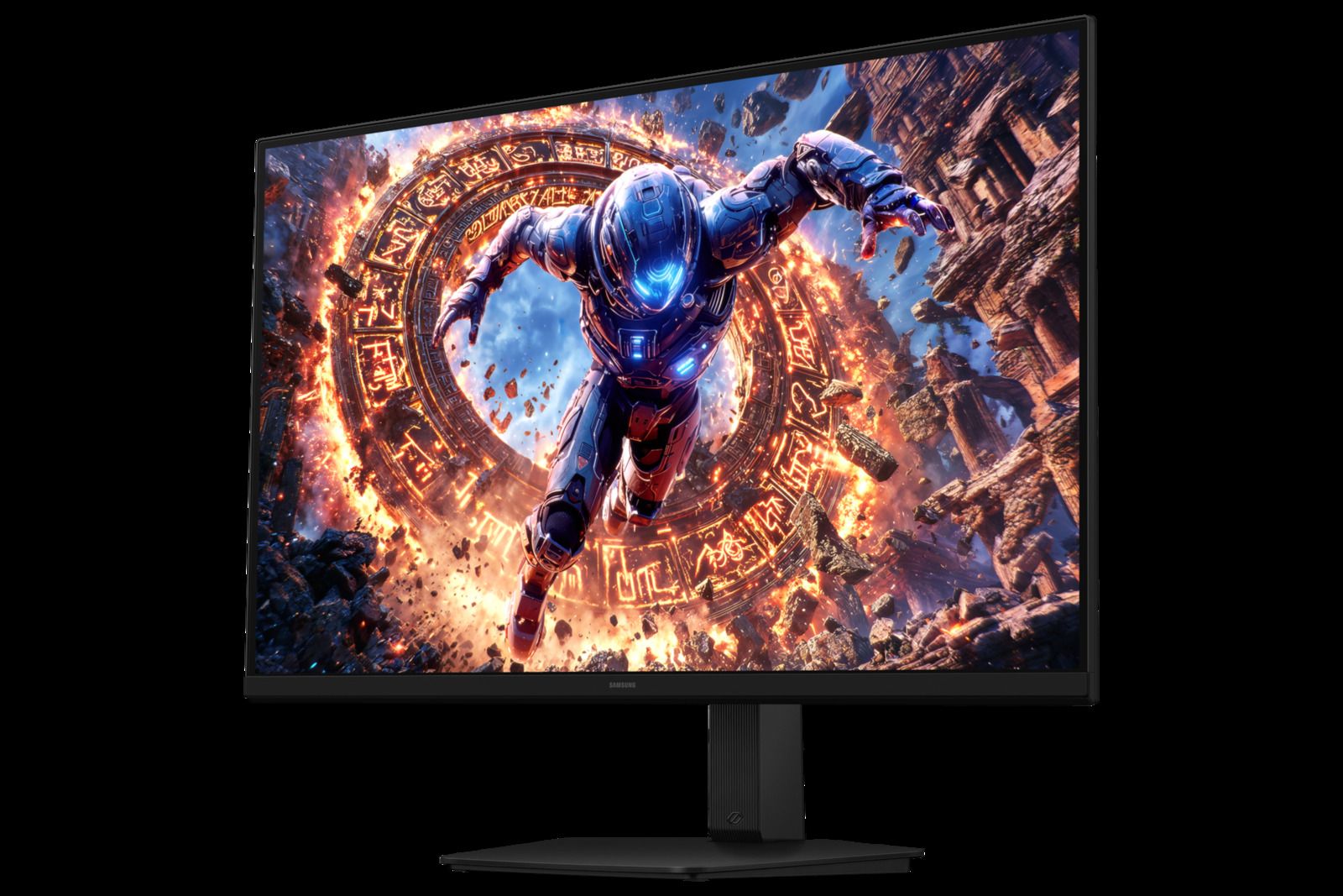 Samsung Odyssey G8 6K moniteur gaming vue de trois-quarts