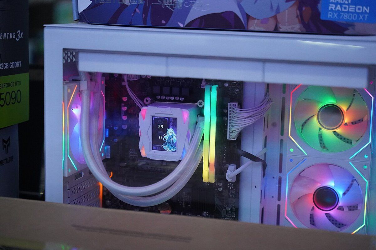 PC de jeu refroidi par un watercooling AIO avec radiateur en façade