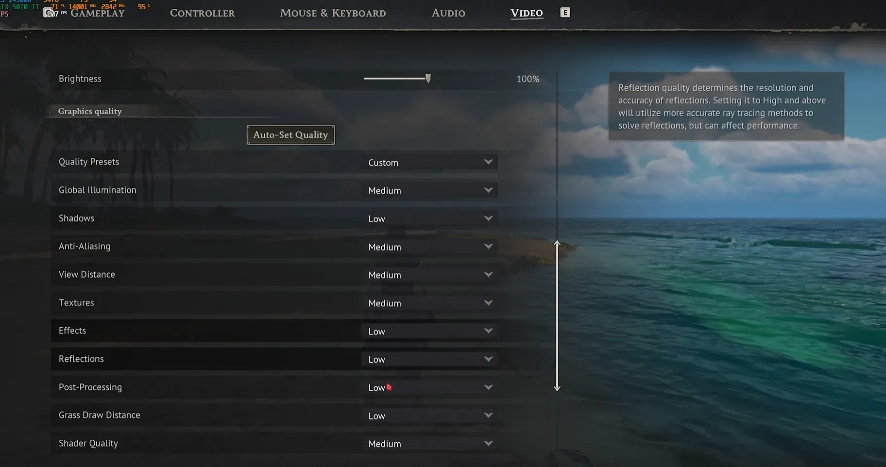 Réglages de qualité graphique recommandés dans Windrose